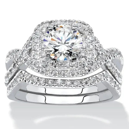 Luckacco Luxury Marquis Cut Droplet Ring Women's Gorgeous Anniversary Party Jewelry Noble  Fashion Engagement Ceremony Accessories