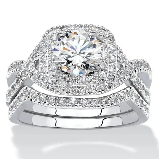 Luckacco Luxury Marquis Cut Droplet Ring Women's Gorgeous Anniversary Party Jewelry Noble  Fashion Engagement Ceremony Accessories