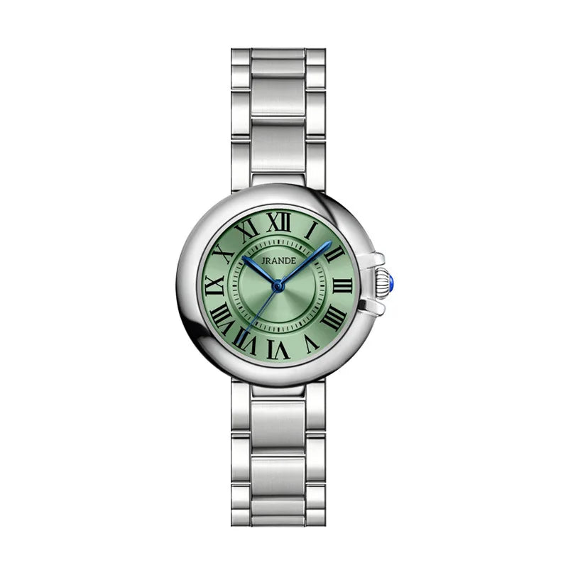 luckacco vintage classic blue balloon ladies watch roman scale dial automatic waterproof luxury student quartz watch fashion trend