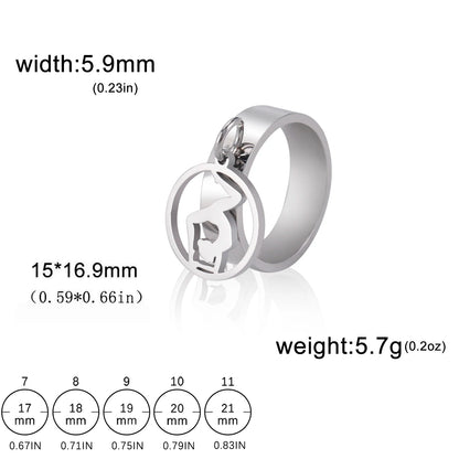 Luckacco Unift Women Stainless Steel Charms Rings Flower Leaf Spider Paw Pendant Finger Ring Fashion Minimalist Couple Jewelry