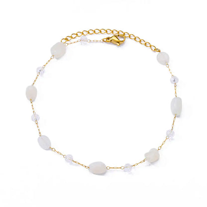 Luckacco Elegant Zircon Flowers Bracelet For Women Girls Charm Gold Color Stainless Steel Plant Bracelets Luxury Designer Jewelry Gifts