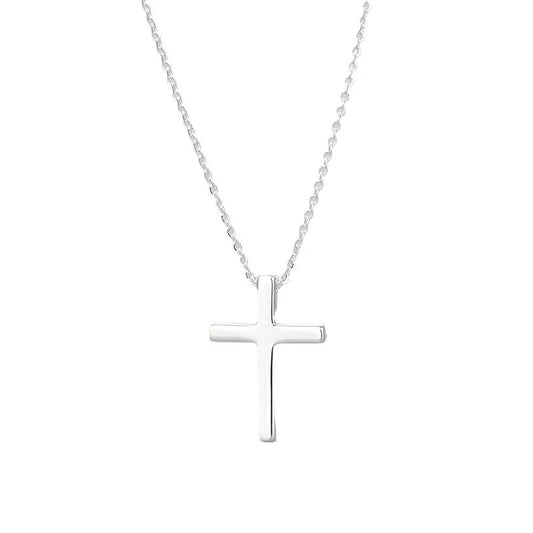 Luckacco 925 Sterling Silver Necklace For Women Adjustable Simple Cross Shape Necklace O-Chain Choker Necklaces Birthday Gift Chocker