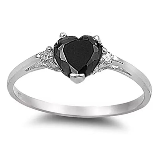 Luckacco Romantic Pink Heart shaped Ring for Female Cubic Zirconia Bridal Wedding Party  with Minimalist Fashion Jewelry Accessories