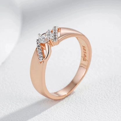 Luckacco Wbmqda Luxury Wedding Rings For Women 585 Rose Gold Silver Color Mix   Fashion Creative Zircon Jewelry Accessories