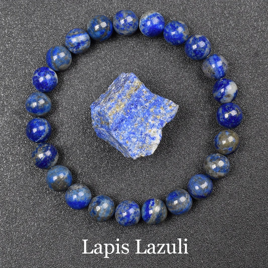 Luckacco Natural Aquamarins Quartzs Beads Bracelet Women Men 6mm 8mm Sky Blue Stone Round Bead Bracelet Elastic Rope Energy Jewelry Gift