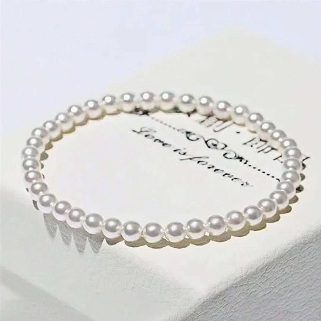 luckacco fashion multi-layer pearl bracelet for women french vintage white acrylic bead bulb bracelet trendy party jewelry accessories