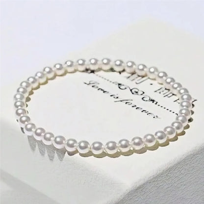 Luckacco Fashion Multi-layer Pearl Bracelet For Women French Vintage White Acrylic Bead Bulb Bracelet Trendy Party Jewelry Accessories