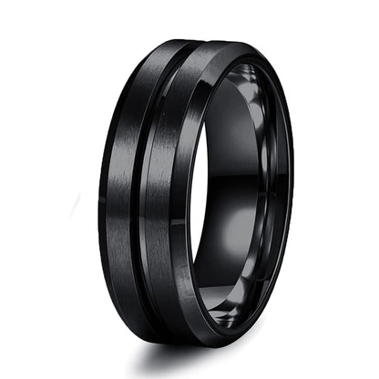 Luckacco Fashion Couple Rings Romantic White Rhinestones CZ Women Rings Set Simpe Men's Stainless Steel Rings For Couple Wedding Jewelry