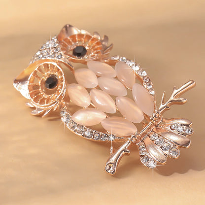 Luckacco 1PC Fashionable Opal Stone Flower Brooch Pin Garment Accessories Birthday Gift Brooches For Women Rhinestone Brooch Pin-6691