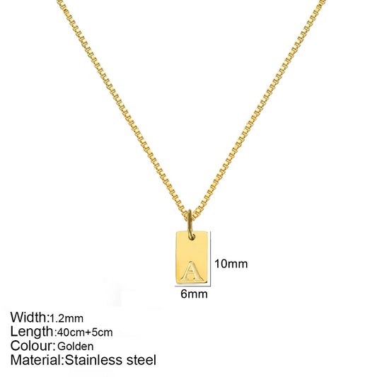 Luckacco Initial necklace letter pendant chamrs stainless steel Necklace jewelry Women's Necklace Box Chain Choker woman trend 2025 gift
