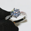 Luckacco Classic Female Rings 925 Sterling Silver 6 Claws Moissanite Rings for Women Promise Love Zircon Engagement Wedding Jewelry Gift