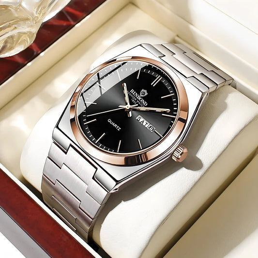 Luckacco New Casual Business Fashion Quartz Wristwatches Movement Silver Clock Men Luxury Watch Automatic Watches Mens Gifts Reloj Hombre