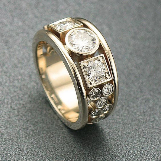 Luckacco daily picks Geometric Shaped Women Rings with Marquise Cubic Zirconia Exquisite Female Accessories for Wedding Party Fashion Jewelry