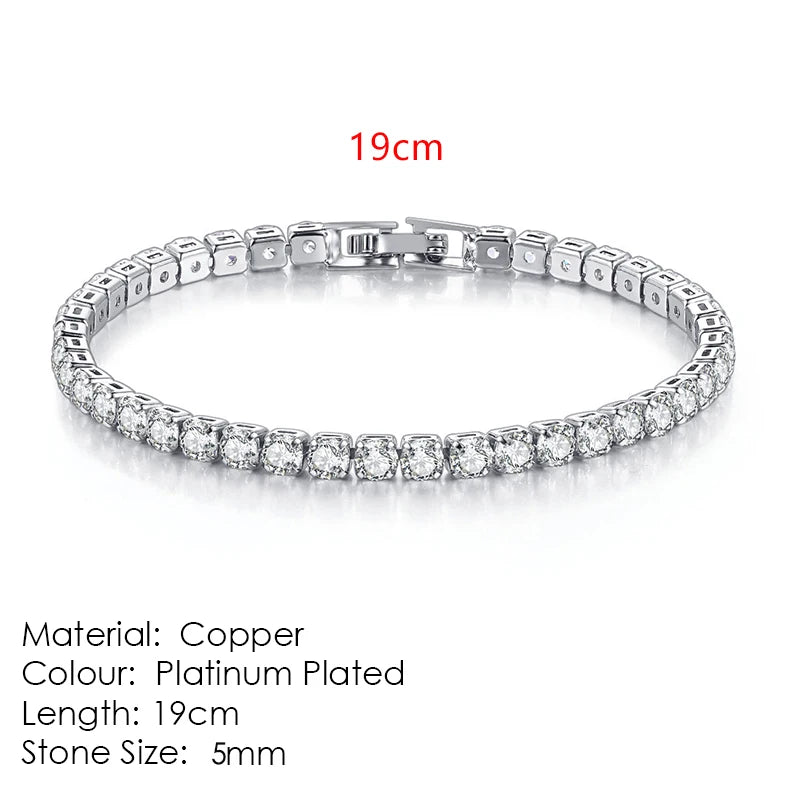 luckacco fashion multicolor tennis bracelet for women 2.5/3/4/5mm zirconia charm designer tennis chain men bracelet wedding jewelry kc128
