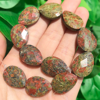 Luckacco Natural Faceted Amethysts Labradorite Aventurine Tiger Eye Water Drop Shape Stone Beads DIY Charm For Jewelry Making Bracelet