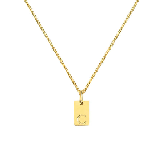 Luckacco Initial necklace letter pendant chamrs stainless steel Necklace jewelry Women's Necklace Box Chain Choker woman trend 2025 gift