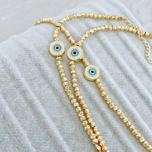 Luckacco KKBEAD Evil Eye Bracelet Femme High Quality Gold Plated Beaded Bracelet Jewelry for Women Accessories Gift Pulseras Mujer