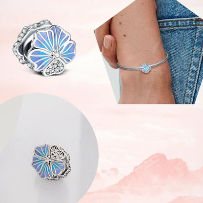 Luckacco 925 Sterling Silver lotus Charm fit Bracelet diy For women Fashion Pendant Romantic Jewelry Elegant Charm Fine 2025 New Hot Bead