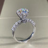 Luckacco daily picks 4 Claws Round Cubic Zirconia Crystal Rings for Women Luxury Bride Wedding Rings Proposal Engagement Bands Trendy Jewelry