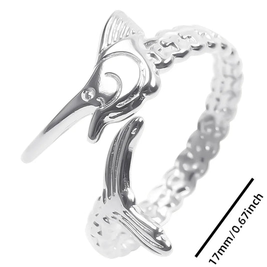 Luckacco 1pc Stylish Marine Jewelry Ocean Sea Animals Conch Starfish Shell Ring Stainless Steel Jellyfish Scallop Rings Women Charm Gift