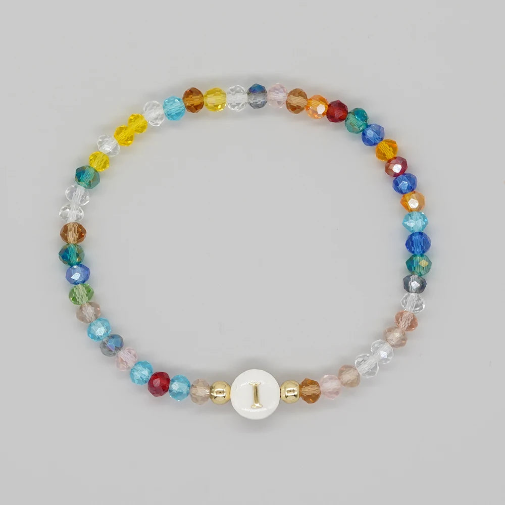 luckacco go2boho crystal shell letter a-z bracelets for women boho summer beach lucky fashion trend jewelry accessories surprise gifts