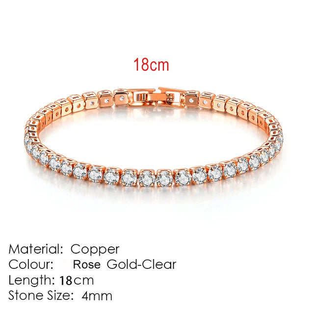 luckacco fashion multicolor tennis bracelet for women 2.5/3/4/5mm zirconia charm designer tennis chain men bracelet wedding jewelry kc128