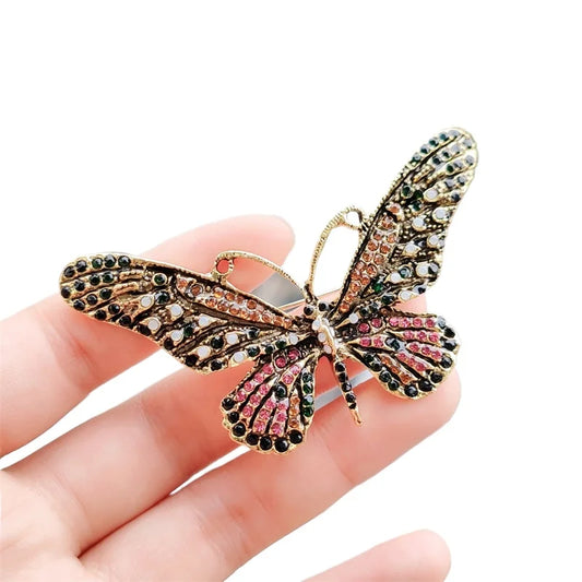 Luckacco Rhinestone Butterfly Brooch Women's Enamel Diamond Big Butterfly Brooches Fashion Fashion Clothes Bag Accessories Brooch