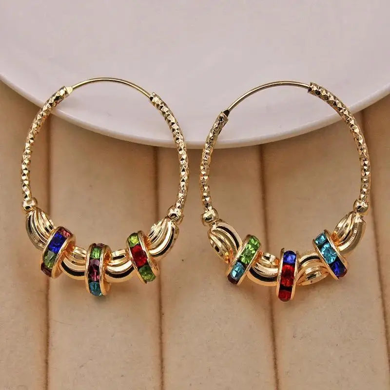 luckacco retro metal crescent earrings bohemian water drop tassel earrings