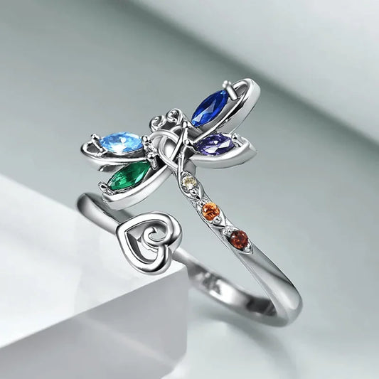 Luckacco Fashion Accessories Green Color Leaves and Twig Wrap Around Ring Silver Color Nature Inspired Fine Jewelry for Women Adjustable