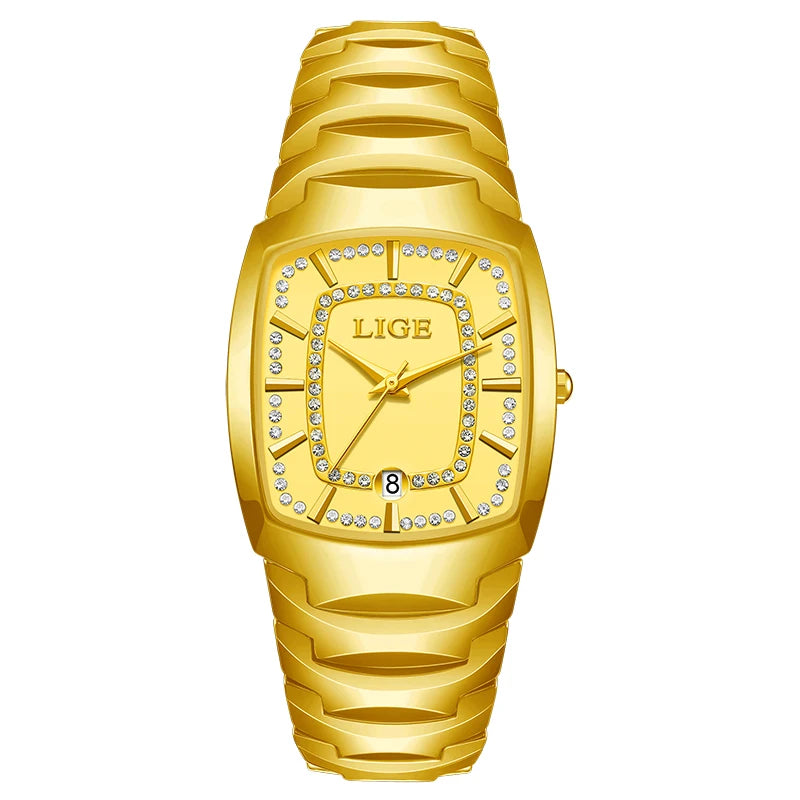 luckacco lige 2025 top elegant women's watch waterproof fashion ladies clock creative ceramic strap watch for women gift relogio feminino