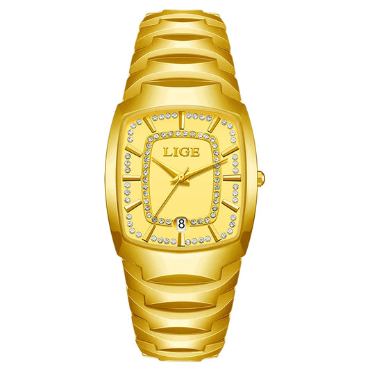 Luckacco LIGE 2025 TOP Elegant Women's Watch Waterproof Fashion Ladies Clock Creative Ceramic Strap Watch for Women Gift Relogio Feminino