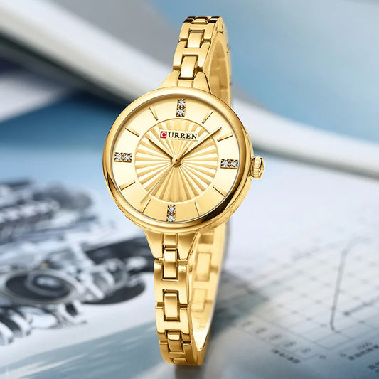Luckacco CURREN Luxury Women Bracelet Quartz Watches For Women Magnetic Watch Ladies Sports Dress Wrist Watch Clock Relogio Feminino