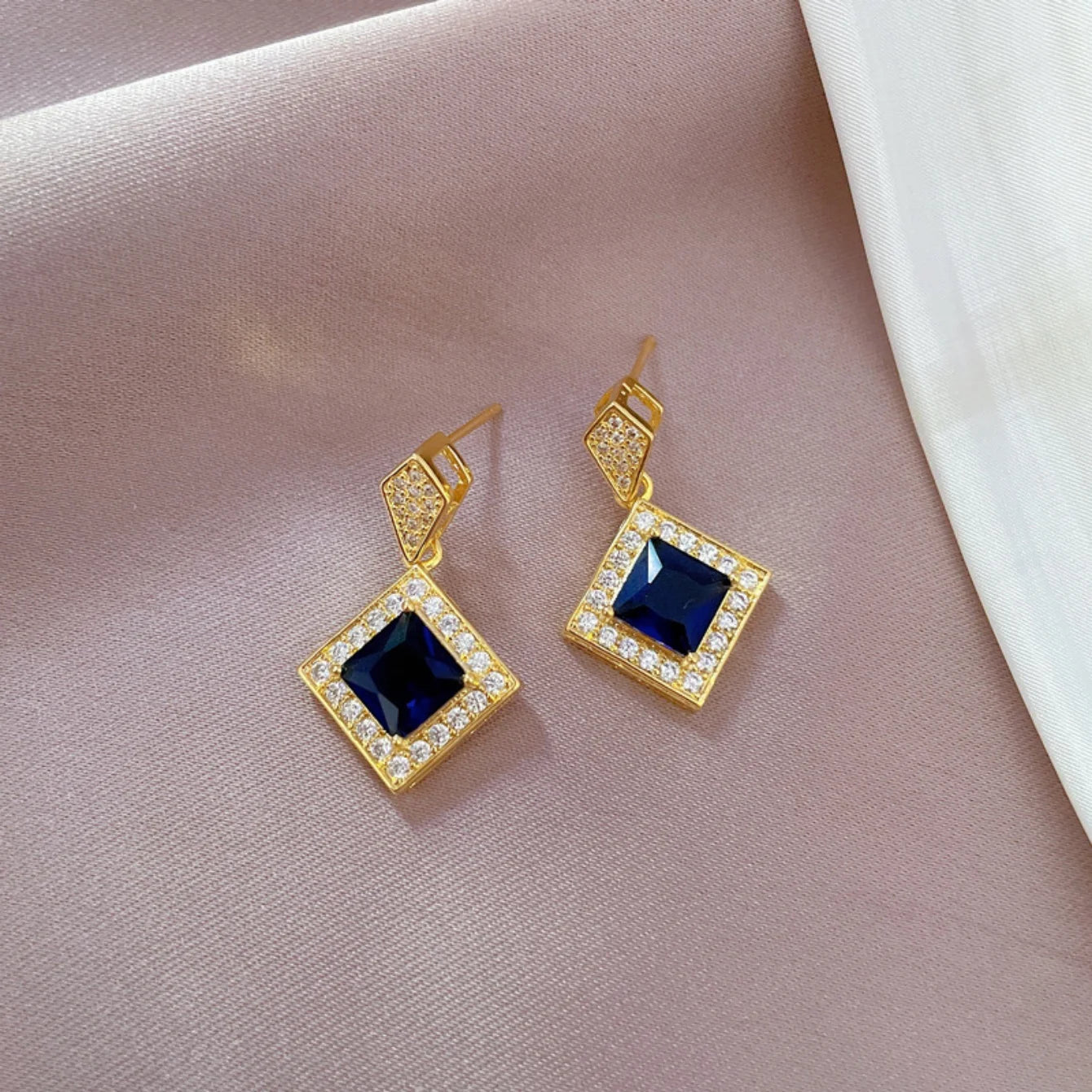 luckacco exquisite geometry square necklace earrings jewelry set charm ladies jewelry fashion bridal accessory set romantic gift
