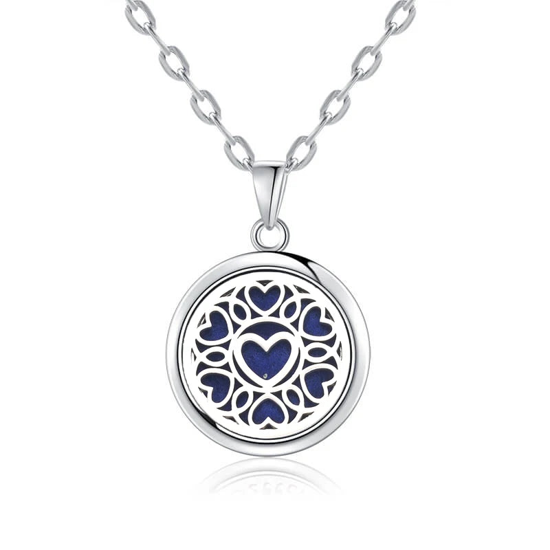 luckacco new tree of life aromatherapy necklace stainless steel essential oil diffuser amulet perfume locket pendant women jewelry gift