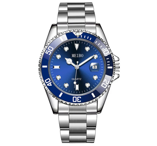 Luckacco New Fashion Men Luxury Calendar Quartz Watch Mens Famous Stainless Steel Casual Watches Relogio Masculino Male Wristwatches Hot