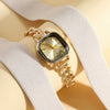 Luckacco Ladies' light luxury fashion bar scale square dial buckle steel strap quartz watch.