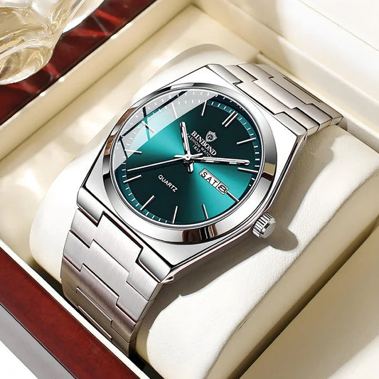 Luckacco New Casual Business Fashion Quartz Wristwatches Movement Silver Clock Men Luxury Watch Automatic Watches Mens Gifts Reloj Hombre
