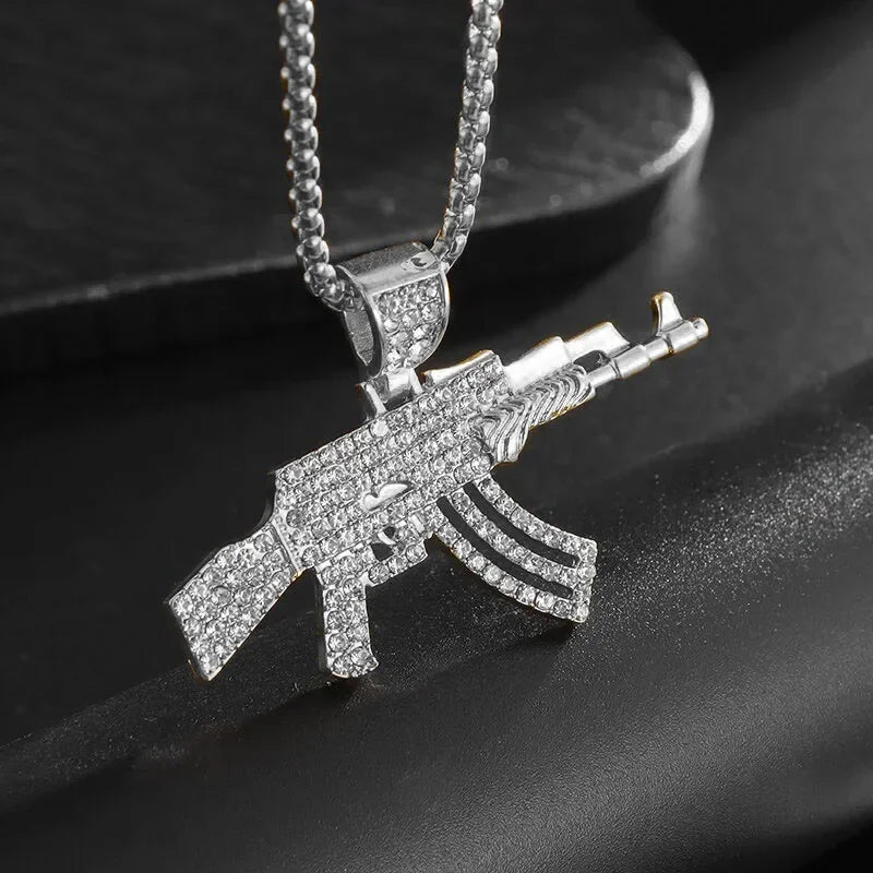luckacco hip hop ice out zircon letter otf letter pendant necklace for men and women fashion rock party jewelry gift