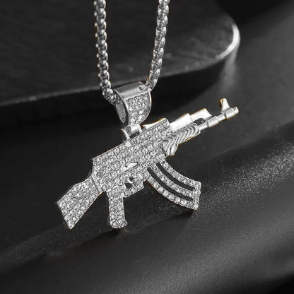 Luckacco Hip Hop Ice Out Zircon Letter Otf Letter Pendant Necklace for Men and Women Fashion Rock Party Jewelry Gift