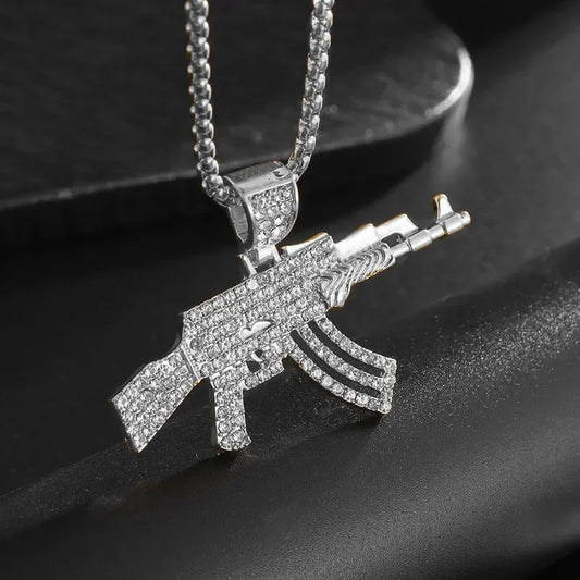 Luckacco Hip Hop Ice Out Zircon Letter Otf Letter Pendant Necklace for Men and Women Fashion Rock Party Jewelry Gift
