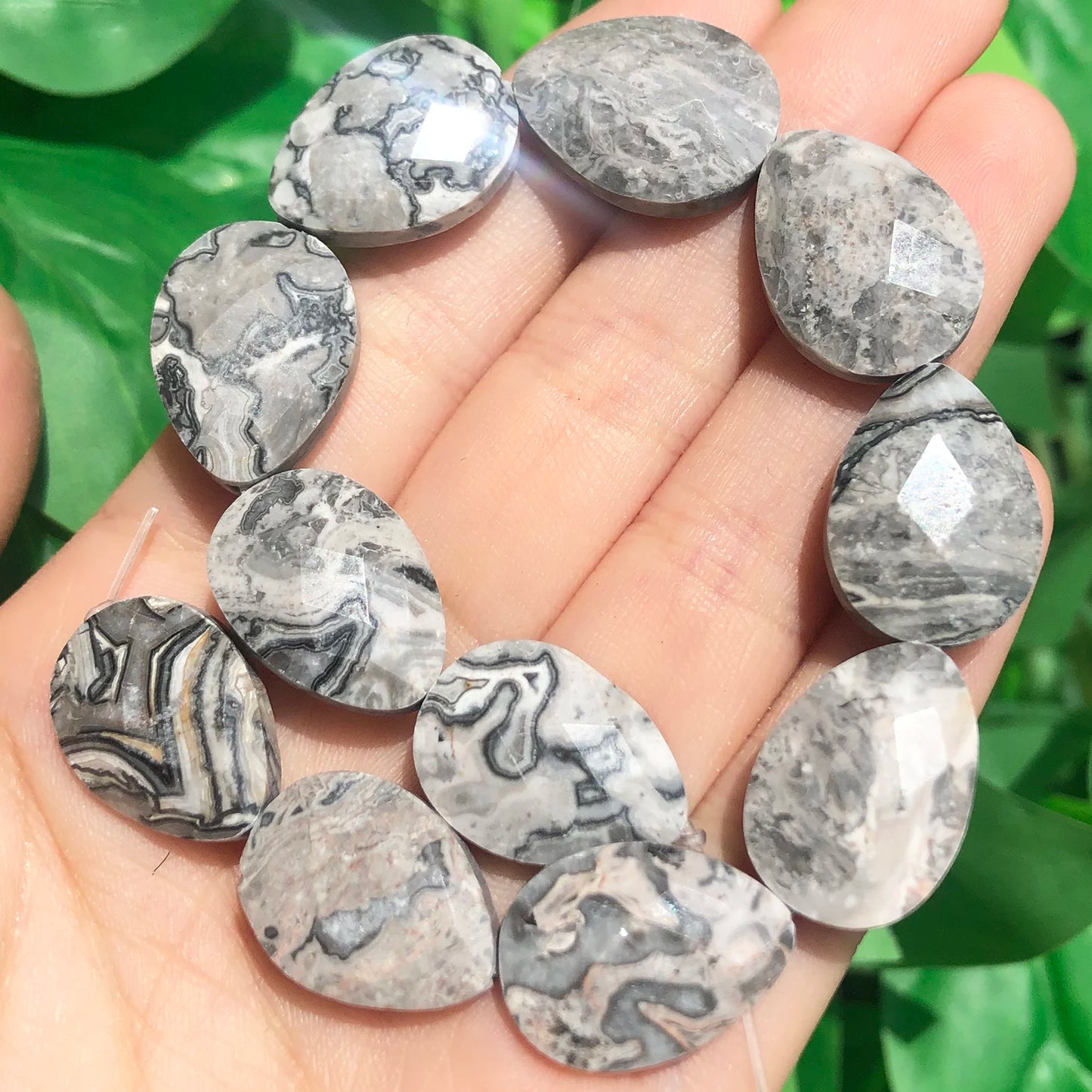 luckacco natural faceted amethysts labradorite aventurine tiger eye water drop shape stone beads diy charm for jewelry making bracelet