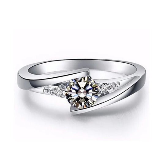 Luckacco 2025 New Vintage Silver Color Zircon Stone Ring for Women Cute Small round Crystal Wedding Jewelry Promise Engagement Ring