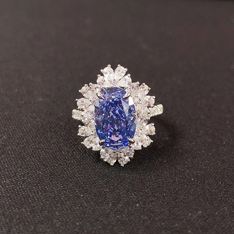 luckacco women's pt950 platinum 4.5-carat high-carbon diamond ring: minimalist style vine-wrapped with shell inlay, fresh for daily looks