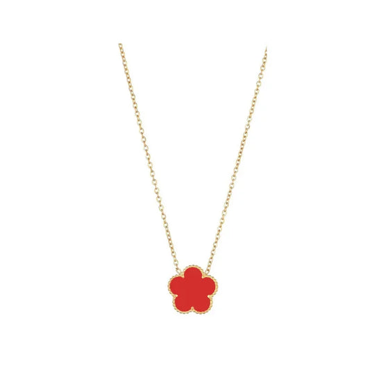 Luckacco 14K Gold Plated Five-leaf Clover Link Bracelets White Black Blue Gold Red Green Lucky Bracelets Jewelry Gifts Trendy for Women