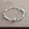 Luckacco VENTFILLE 925 Sterling Silver 6mm Shell Pearl Glass Bead Star Bracelet For Women Gift Crushed Silver Jewelry