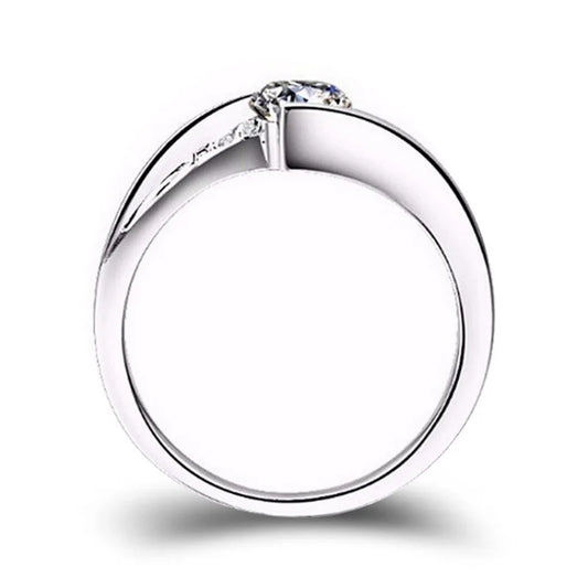 Luckacco 2025 New Vintage Silver Color Zircon Stone Ring for Women Cute Small round Crystal Wedding Jewelry Promise Engagement Ring