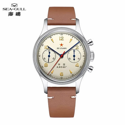 Luckacco Seagull 1963 International Edition Watch for Men Chronograph Manual Winding Mechanical Watches Original ST1901 D304 Memorial