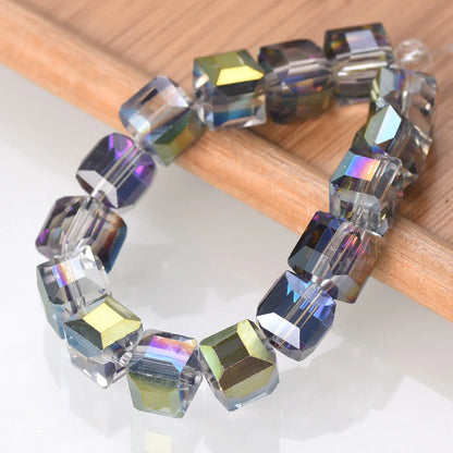 Luckacco 3mm 4mm 6mm 8mm 10mm Cube Square Faceted Czech Crystal Glass Loose Crafts Beads  Lot for Jewelry Making DIY Part 1