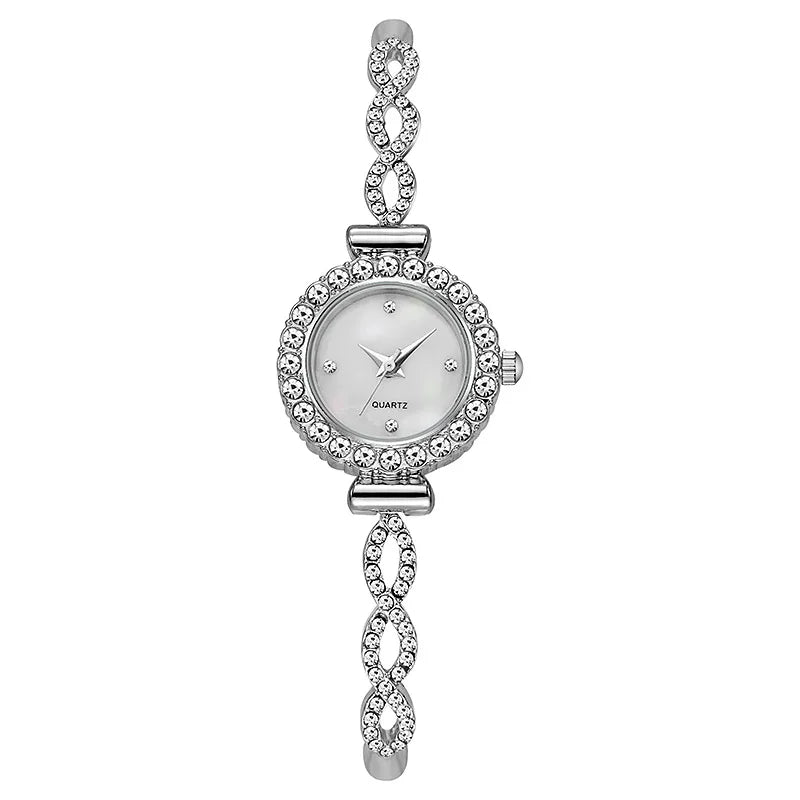 luckacco fashion rhinestone women watch ladies bracelet quartz watches clock relogio