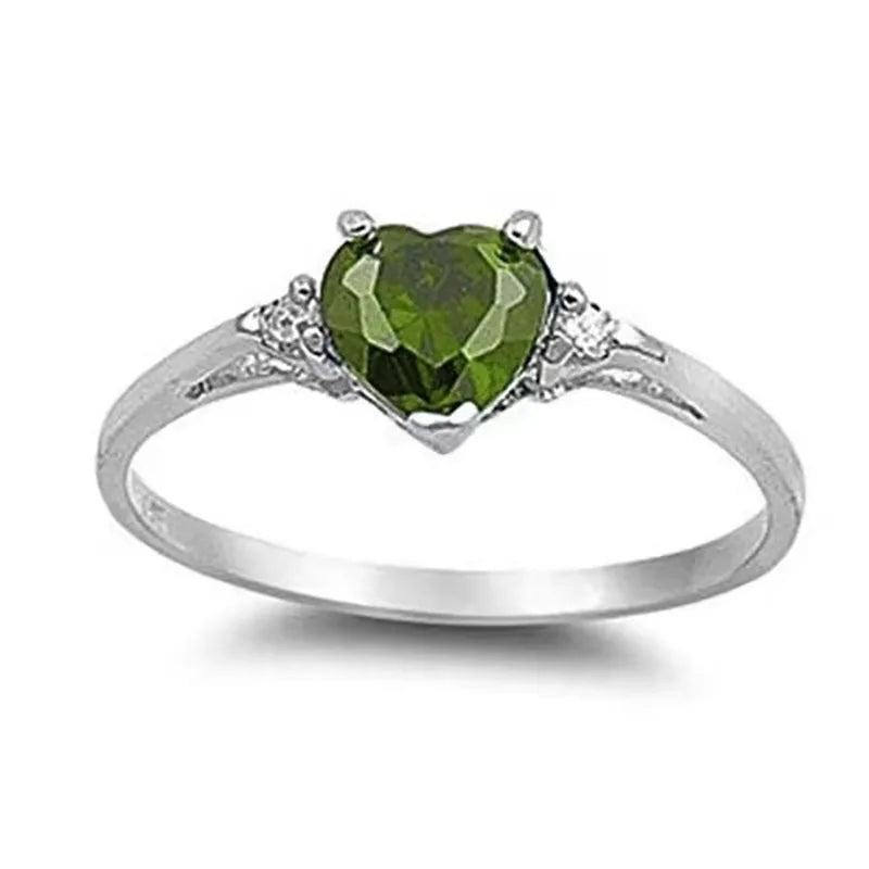 luckacco romantic pink heart shaped ring for female cubic zirconia bridal wedding party  with minimalist fashion jewelry accessories